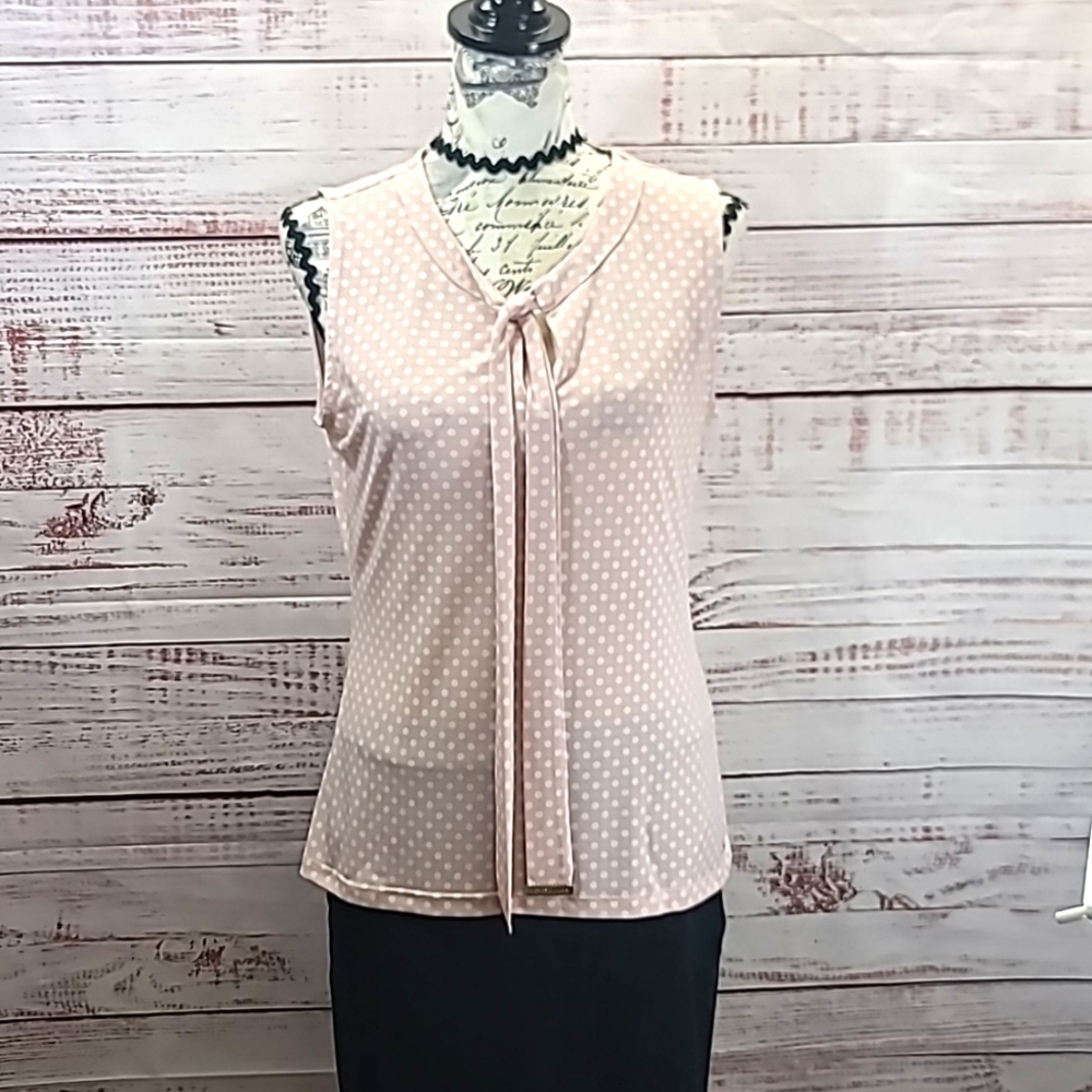 Tommy Hilfiger polka dot tie neck tank